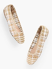 Sloane Woven Metallic Ballet Flats