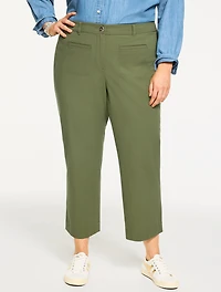 Straight Crop Ottoman Pants