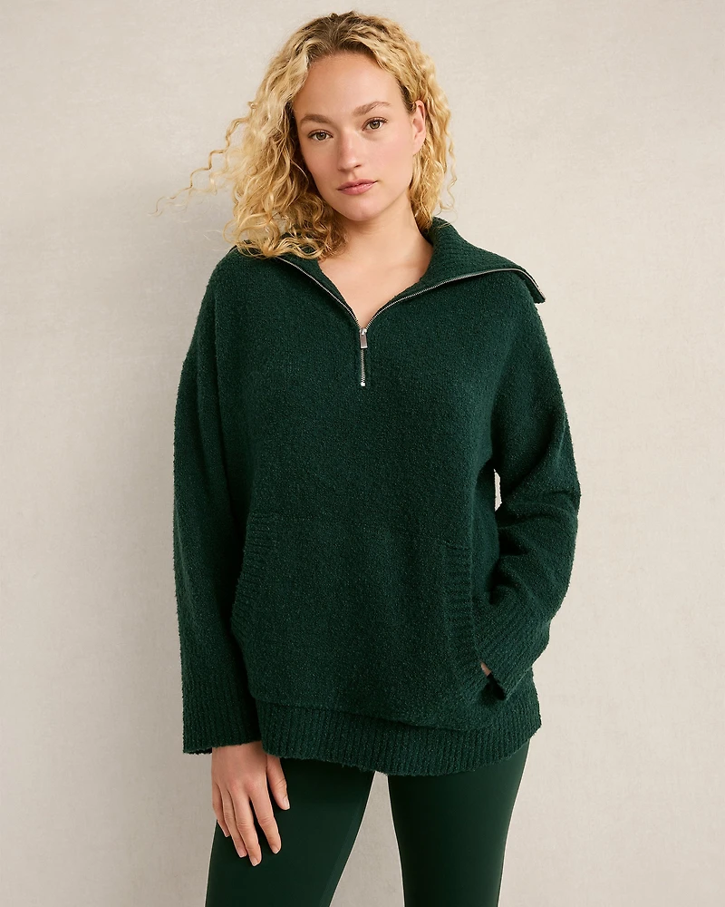 Boucle Half-Zip Pullover