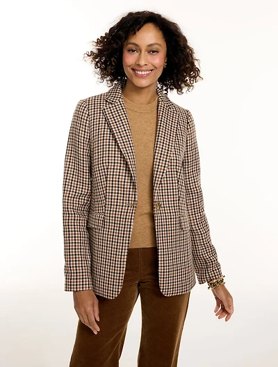 Tattersall Single Button Blazer