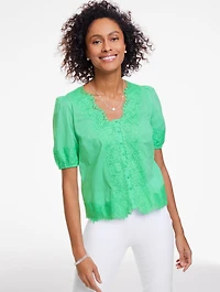 Lace Trim Voile Top