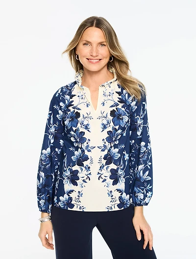 Exquisite Blooms Poplin Top