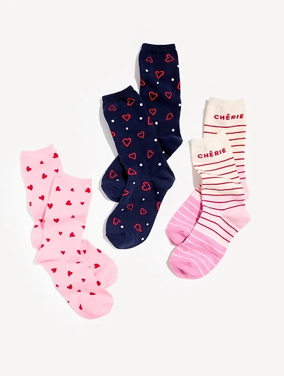 Valentine Trouser Socks 3 Pack Gift Set