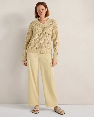 Garment-Dyed Organic Cotton Jersey Relaxed Cargo Pants