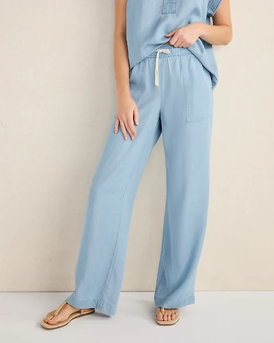 Chambray Straight Leg Pants