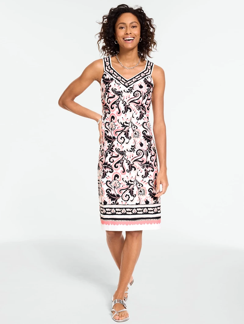 Effortless Jersey Lavish Paisley Shift Dress