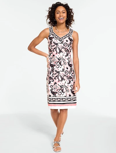 Effortless Jersey Lavish Paisley Shift Dress