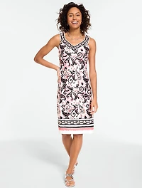 Effortless Jersey Lavish Paisley Shift Dress