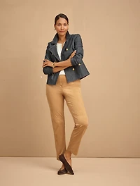 Faux Suede Tapered Ankle Pull-On Pants