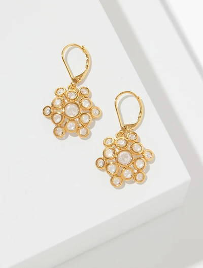 Delicate Shimmer Rosette Earrings