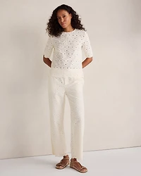 Organic Cotton Eyelet Pants