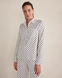 Organic Cotton Blend Floral Tile Pajama Top