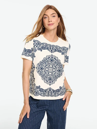 Short Sleeve Crewneck Tee - Luxe Bandana
