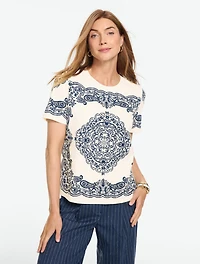 Short Sleeve Crewneck Tee - Luxe Bandana