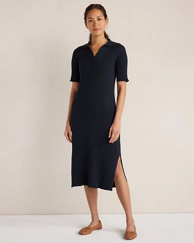 Organic Cotton Ribbed Midi Dress