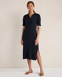 Organic Cotton Ribbed Midi Dress