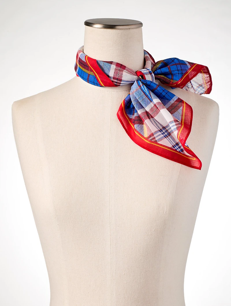Breezy Plaid Square Scarf