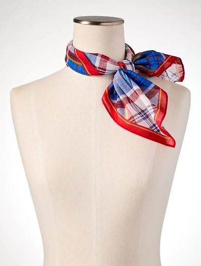 Breezy Plaid Square Scarf