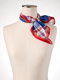 Breezy Plaid Square Scarf