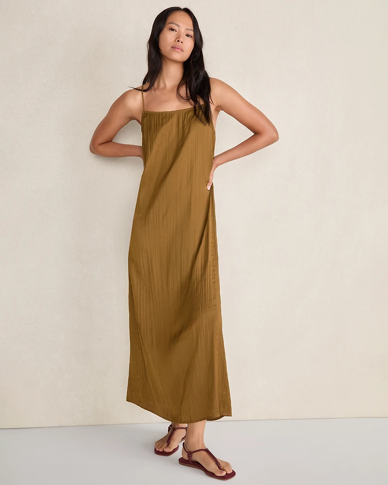 Silky Pleated Maxi Dress