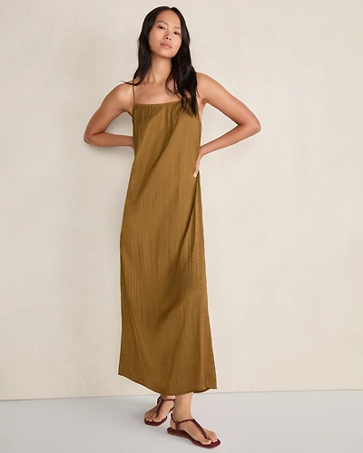 Silky Pleated Maxi Dress