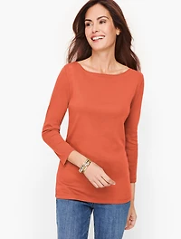 Bateau Neck Tee Pima Cotton