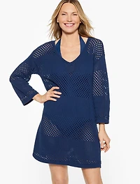 Aqua Club Open-Knit Beach Dress Cover-Up