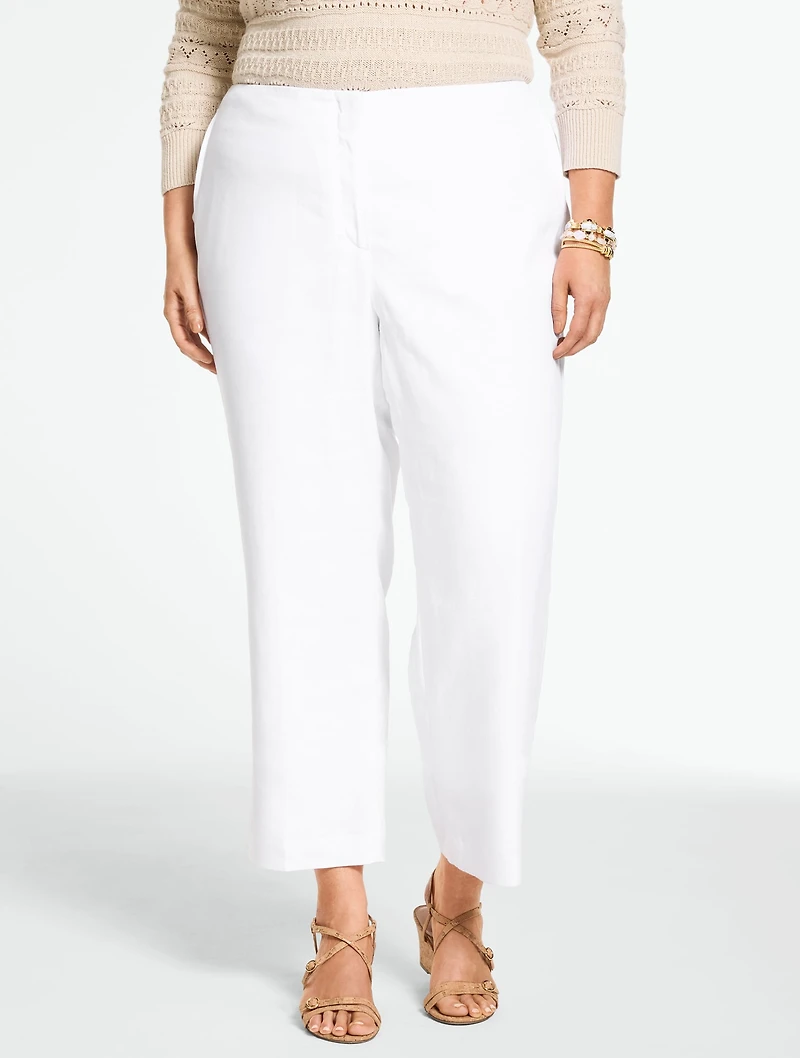 Linen Straight Ankle Pants