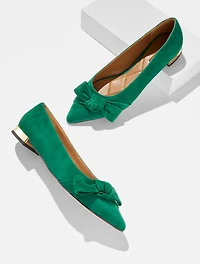 Portia Bow Suede Flats