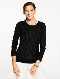 Cable Knit Crewneck Sweater - Colors