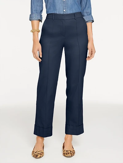 Straight Ankle Twill Pants