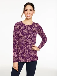 Supersoft Jersey Crewneck Tee - Bicolor Floral