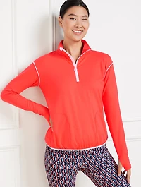 Performance Interlock Half-Zip Pullover