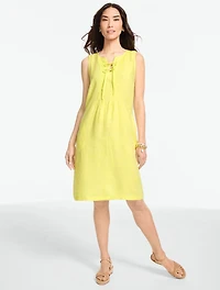 Linen Pintuck Shift Dress