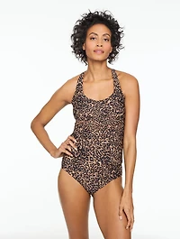 Aqua Club Scoop Neck Tankini - Leopard