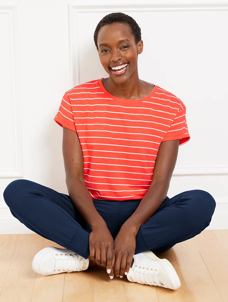 Supersoft Slub Crewneck Tee - Baseline Stripe