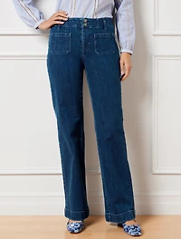 Wide Leg Trouser Jeans - Clara Wash