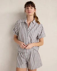 Organic Cotton Poplin Statement Stripe Pajama Top