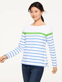 Bateau Neck Top - Oaklynn Stripe