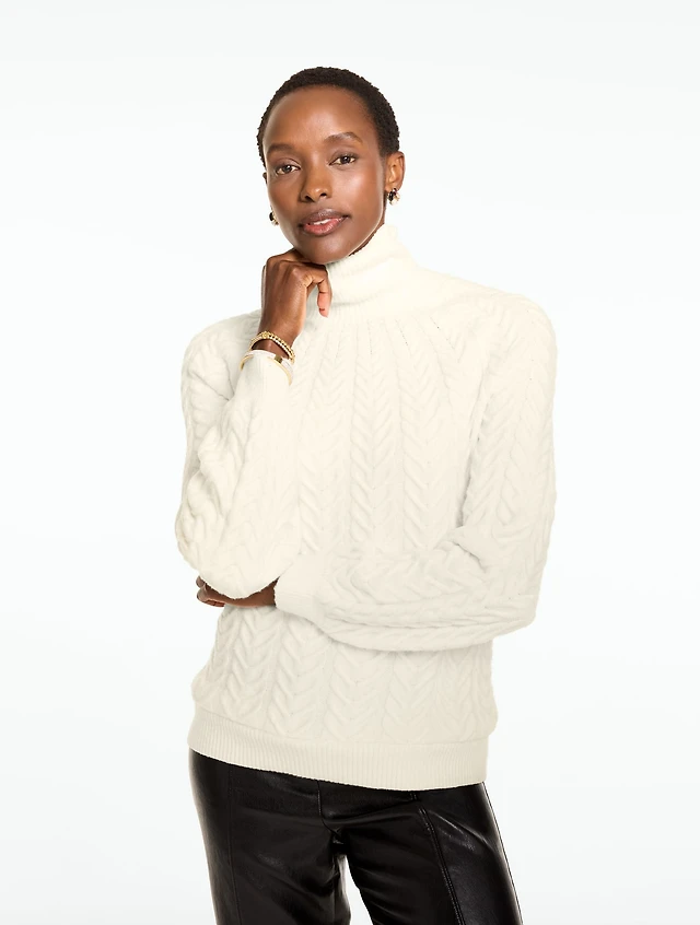 Cable Knit Mockneck Sweater