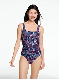 Aqua Club Square Neck One-Piece Swimsuit – Capri Rose