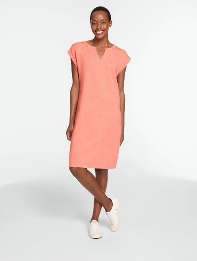 AirKnit Stretch Pleated Shoulder Dress