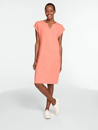 AirKnit Stretch Pleated Shoulder Dress