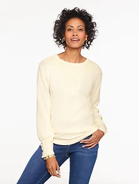 Lace Yoke Crewneck Sweater