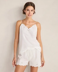 Cotton Poplin Embroidered Cami