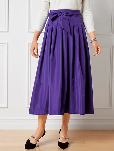 Taffeta Fit & Flare Skirt