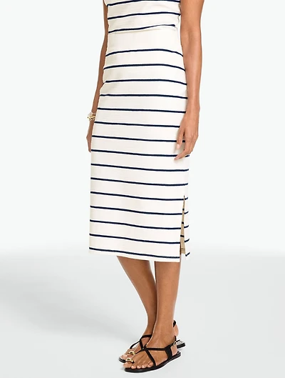 Stripe Jacquard Ribbed Skirt