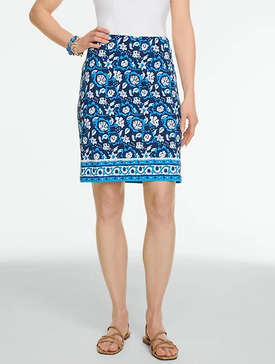 Effortless Jersey A-Line Skirt - Floral Vines