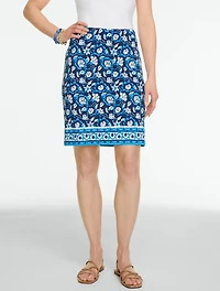 Effortless Jersey A-Line Skirt - Floral Vines