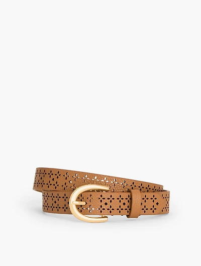 Perforated Pebble Leather Belt